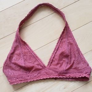 Aerie Lace Overlay Halter Bralette